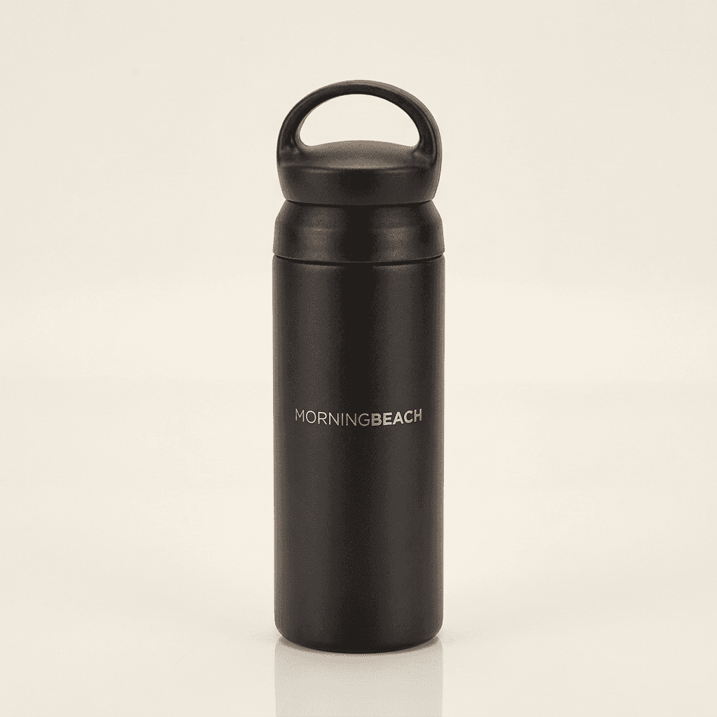 簡約磨砂不鏽鋼手提茶隔保溫杯500ml