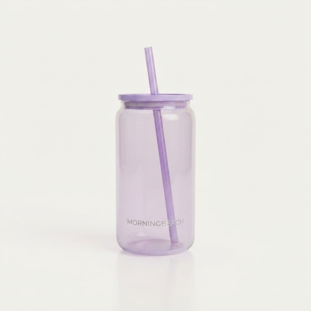 汽水罐造型玻璃吸管杯