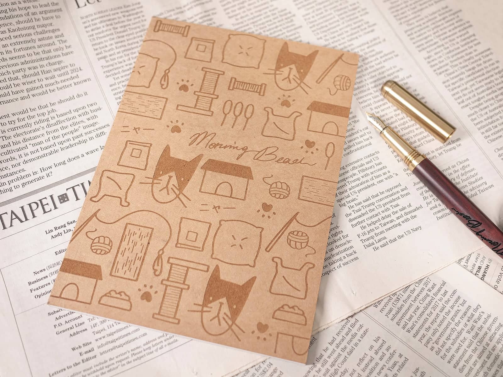 牛皮紙雷雕插畫筆記本